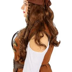 Funidelia Brown Pirate Wig For Women -Pirates Sales Store brown pirate wig for women 2