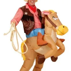 Funidelia Inflatable Horse Costume For Adults -Pirates Sales Store ride on cowboy costume with inflatable horse 2
