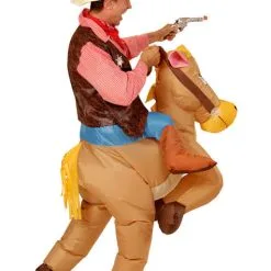 Funidelia Inflatable Horse Costume For Adults -Pirates Sales Store ride on cowboy costume with inflatable horse 3