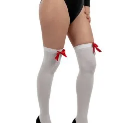 Funidelia White Stockings With Bow