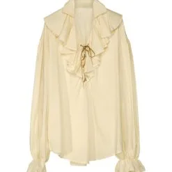 Funidelia Womens Beige Pirate Shirt