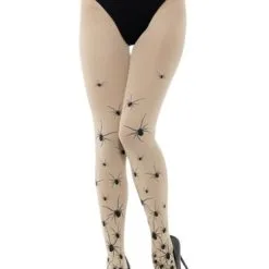 Funidelia Women's White Tights With Spiders